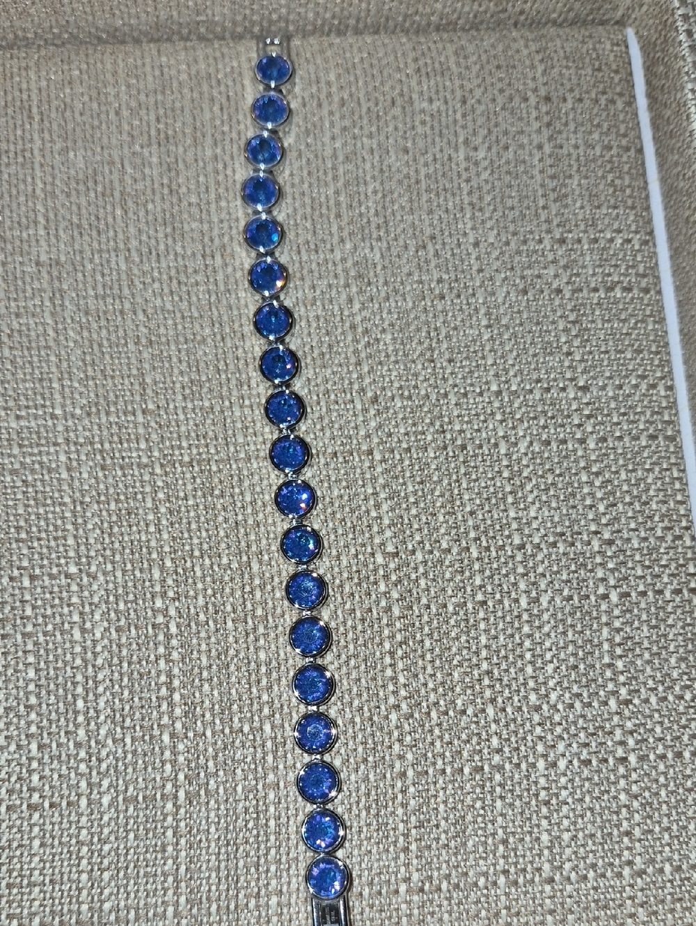 Touchstone Crystal Deep Blue Round Crystal Bracelet